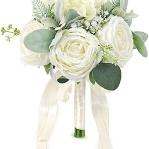 Elegant White and Green Artificial Bouquet